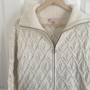 Crave Fame Cream Zip-Up Cardigan